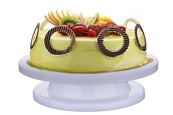Hetarmi Plastic Cake Rotary Table Revolving Rotating Cake Stand Baking Tool Cake Turntable Rotating Cake Icing, Decorating Baking Tool (Multi Color)