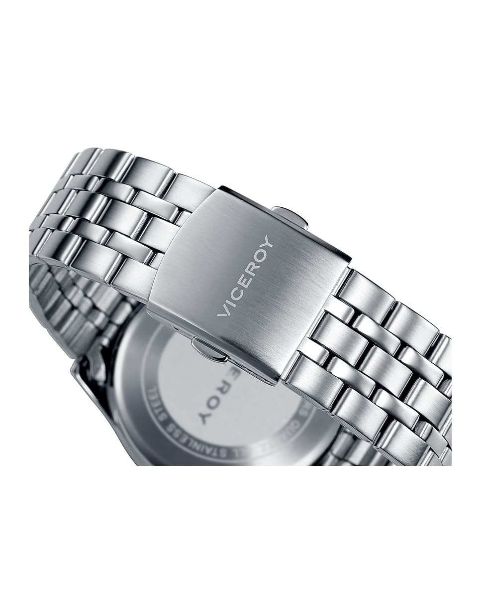 Viceroy Reloj Deportivo Hombre de Acero Inoxidable - 42 mm - Movimiento de Cuarzo - Esfera Negra - Sumergible 10 ATM - Colección Heat – 40519-55