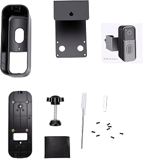 Garosa No Drill Doorbell Mount for Blink 2025 Anti Theft Video Doorbell | ABS-konstruktion, Svart Färg, Design Av Dörrklämmor, Passar 0,6 Till 2,3 Tums Dörr, Inga Skruvar Behövs, Skydd med Full
