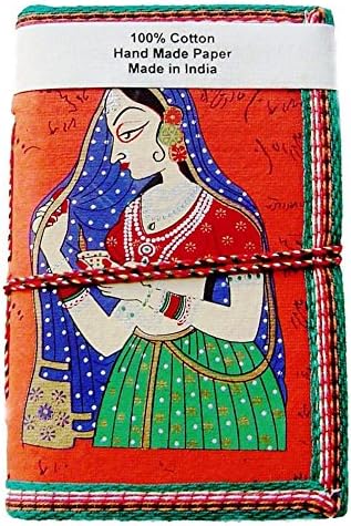 Purpledip Handmade Paper Journal Diary Notebook Indian Folk Lady Ragini: Stitched In Traditional Indian Style (10406)