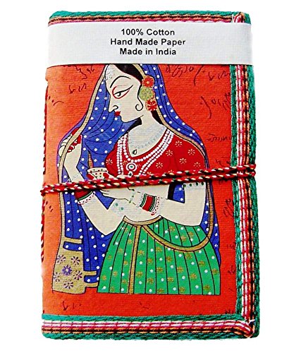 Purpledip Handmade Paper Journal Diary Notebook Indian Folk Lady Ragini: Stitched In Traditional Indian Style (10406) Purpledip Handmade Paper Journal Diary Notebook Indian Folk Lady Ragini: Stitched In Traditional Indian Style (10406)