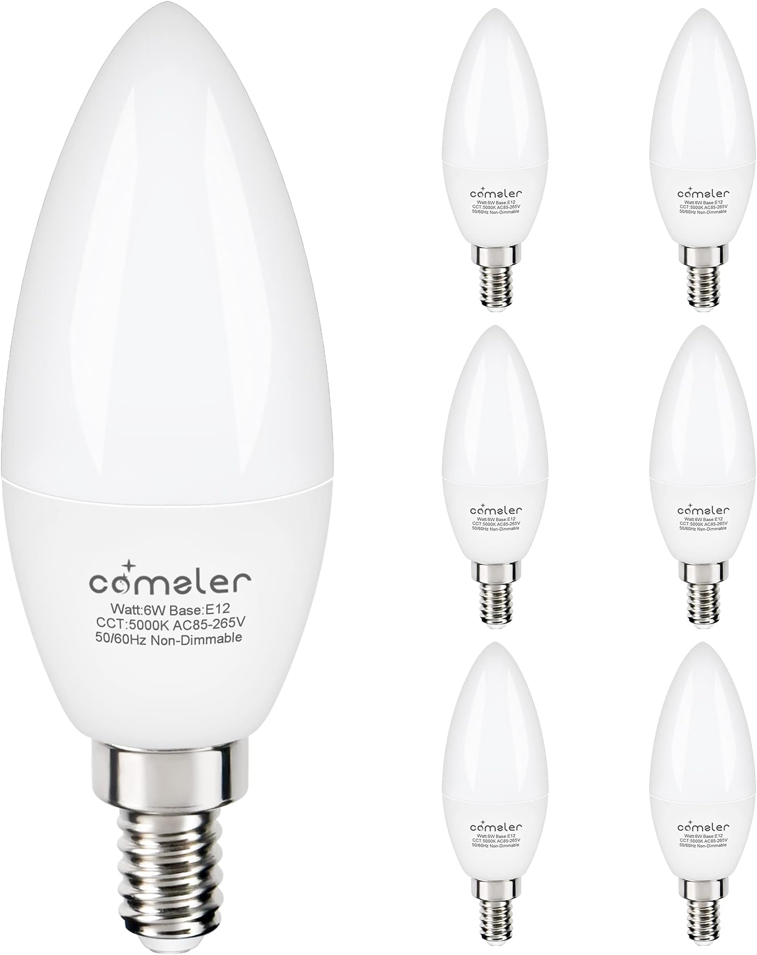 KINDEEP LED Candelabra Light Bulbs Dimmable 60 Watt Equivalent