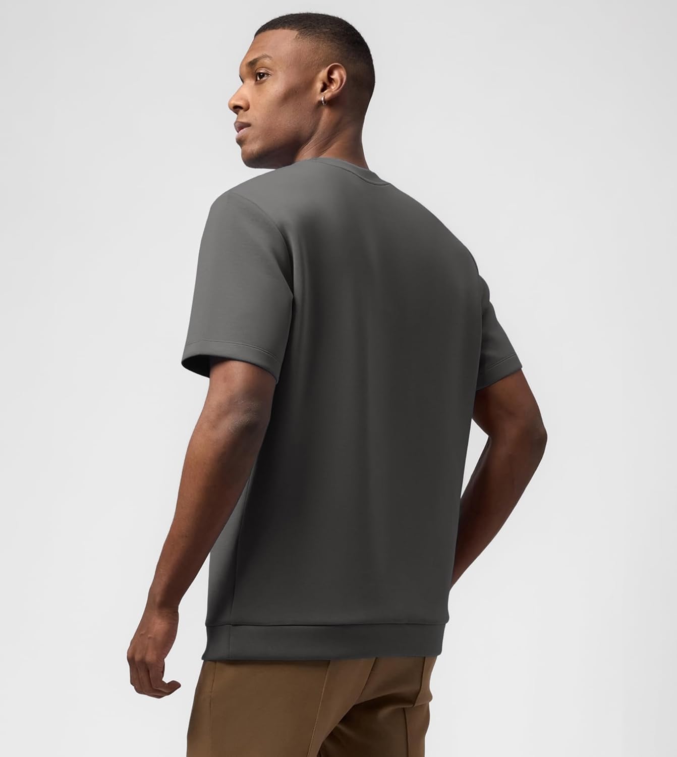 Fioboc Mens T-Shirts - Crew Neck Short Sleeve Shirts for Men Modal Blend Shoulder Stitch Summer Casual Stylish Tee