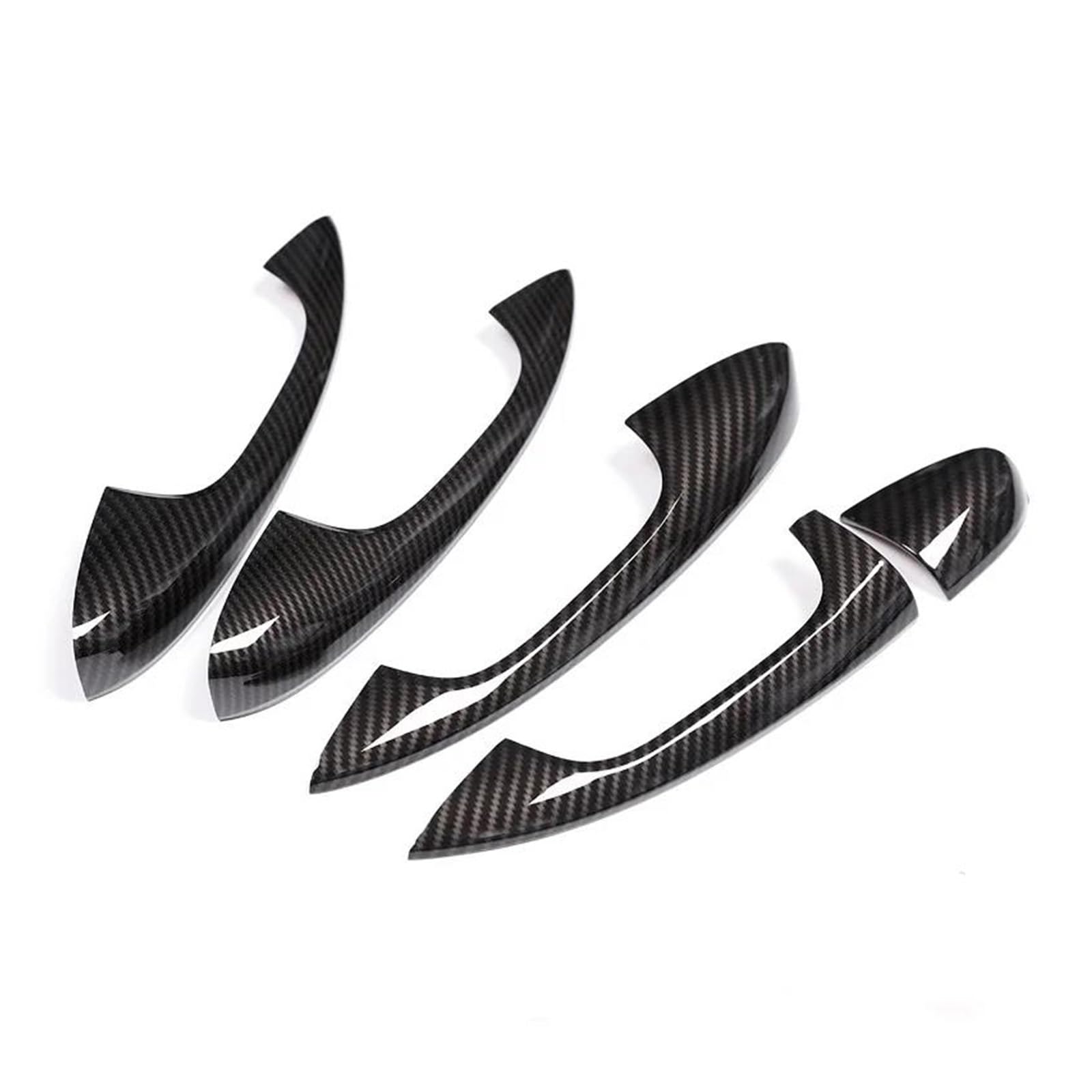 MTVTFECEWG Car Exterior Door Handle Cover Trim Sticker for Mercedes for Benz C Class W205 GLC X253 E Class W213 LHD (Carbon Fiber Texture)