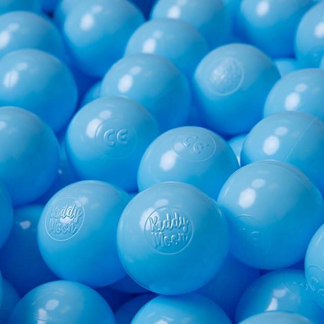 KiddyMoon 1200 Bolas/6Cm Bolas Colores De Plástico para Piscina para Niños, Azul Celeste