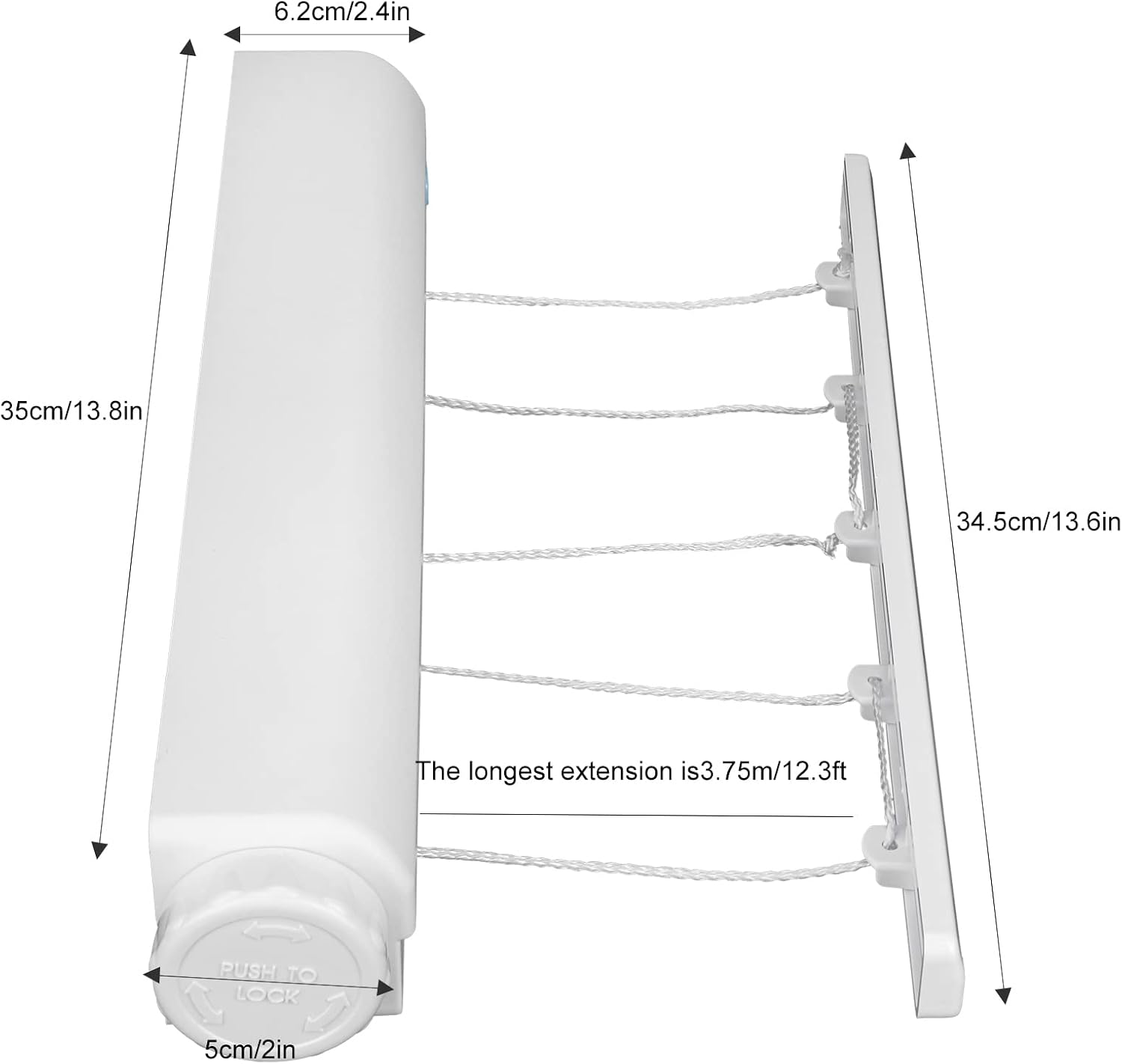 Retractable Clothesline Outdoor,Retractable Clothes Line,Telescopic Retractable Clothesline Clothes Drying Rope Hanger for Indoor Outdoor Supplies(L), Retractable Clothes Line,Retractable Clothes