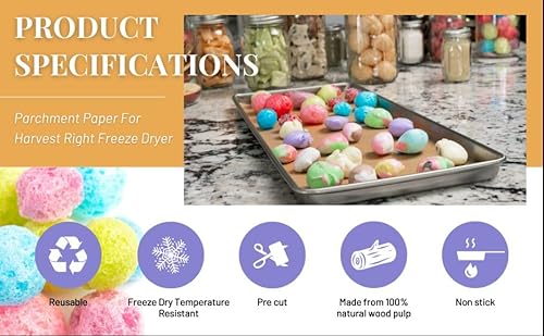 Miniatura 9 de Paquete de 150 papel pergamino para secadora de congelación derecha de cosecha (M - mediano)