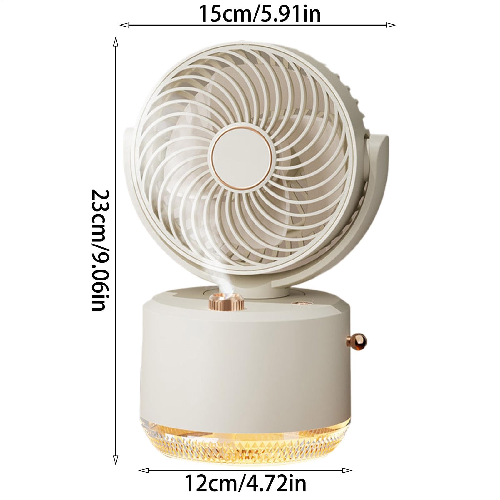 Fog - Ventilateur de brume - Batterie rechargeable - Léger et multifonction - Pour les voyages - Ventilateur portable - Ventilateur portable - Lampe de ventilateur à batterie rechargeable