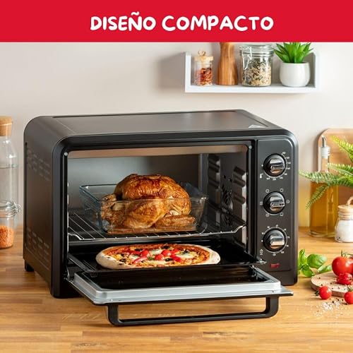 Miniatura 6 de Moulinex Optimo Ox4648 - Horno De Convección 33 L, 6 Modos De Cocción, Termostato Hasta 240 Y Temporizador Hasta 120 Minutos, Bandeja De Horneado Y Rejillas Reversibles, Diseño Compacto