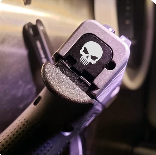 Bastion Laser Engraved Butt Plate, Rear Slide Cover Back Plate For Glock G43, G43X, And G48 9Mm Only Skull #TOP4
