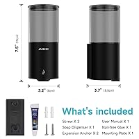 Vista 8 de AIKE Automatic Wall Mount Liquid Soap Dispenser for Home and Commercial Bathroom 13.5oz IPX7 Waterproof,Matte Black Stainless Steel