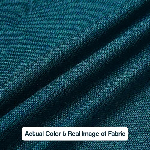 Image of FRESH FROM LOOM Jute 9 ft Non-Ring Curtains | S-Wave Pleat | Premium Door Parda | Light Block Parde | Door Non-Ring Curtains | S-Wave Pleat (Size - 9ft, Blue, 2pc)