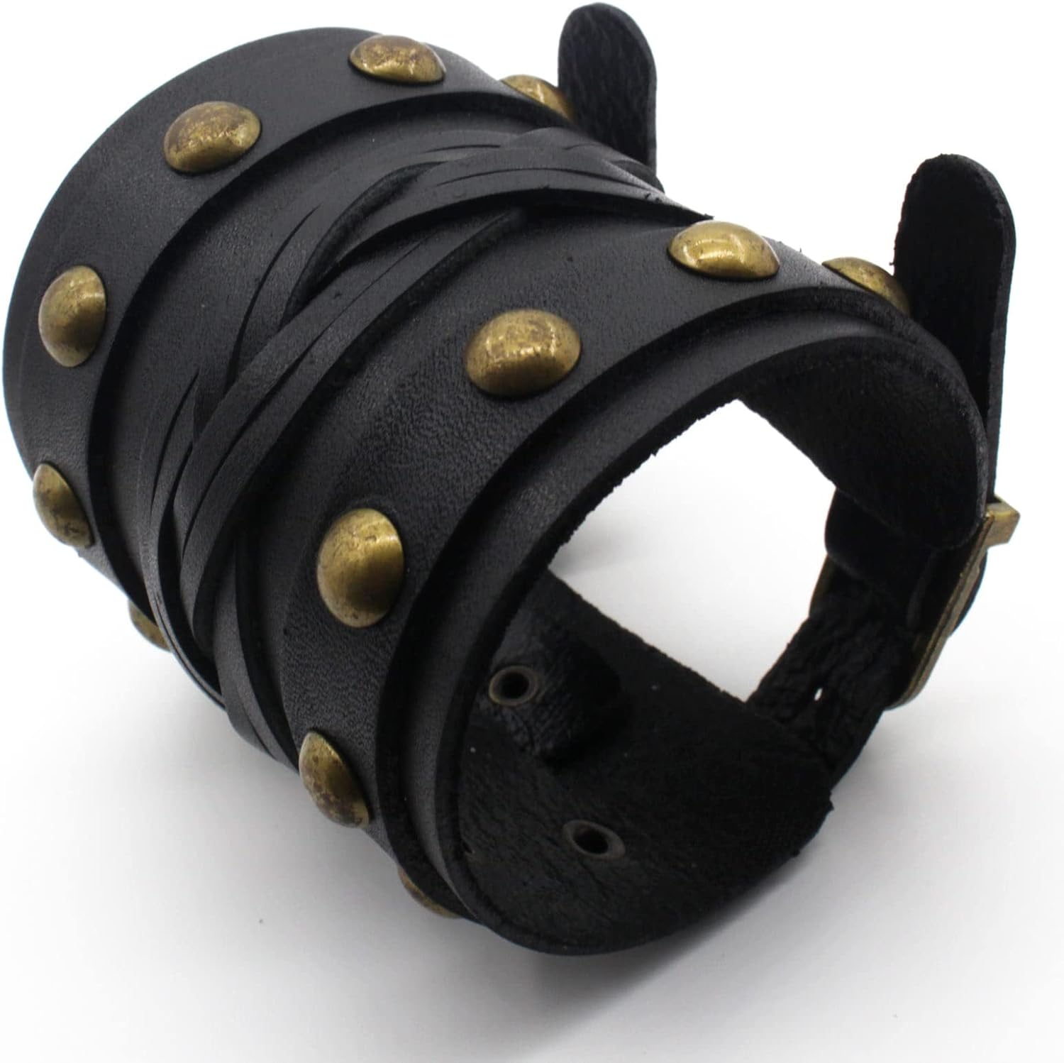 Leather Bracelet for Men Women,Punk Braided Rope Alloy Bracelet Bangle Wristband - Image 3