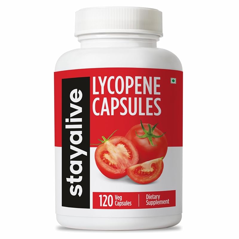 STAYALIVE Suplemento de licopeno para homens, extrato de tomate, 60 mg, 120 cápsulas
