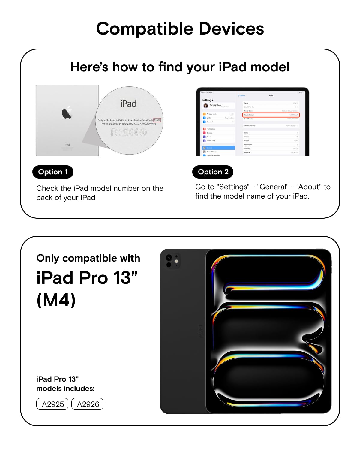 MOFT Etui do iPada Pro 13" (M4 2024), smukłe, unoszące się folio, etui na iPada, stojak z uchwytem na ołówki, 4 regulowane kąty, automatyczne budzenie/sen, wegańska skóra