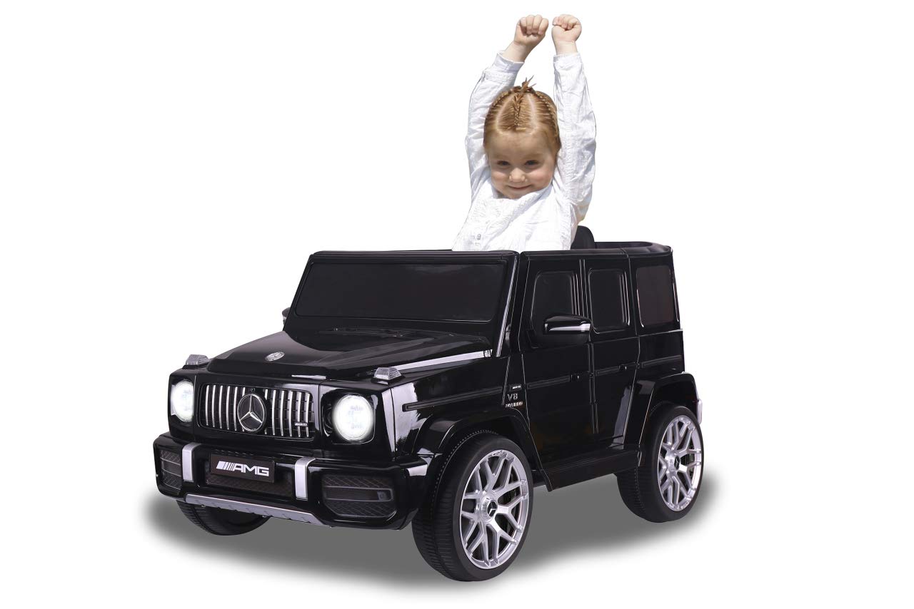 JAMARA 460641 – Ride-on Mercedes-Benz AMG G 63 12 V – 2 marce, 2 potenti motori di azionamento, batteria da 12 V, lunga durata, USB, indicatore della batteria, soft-start, asse posteriore