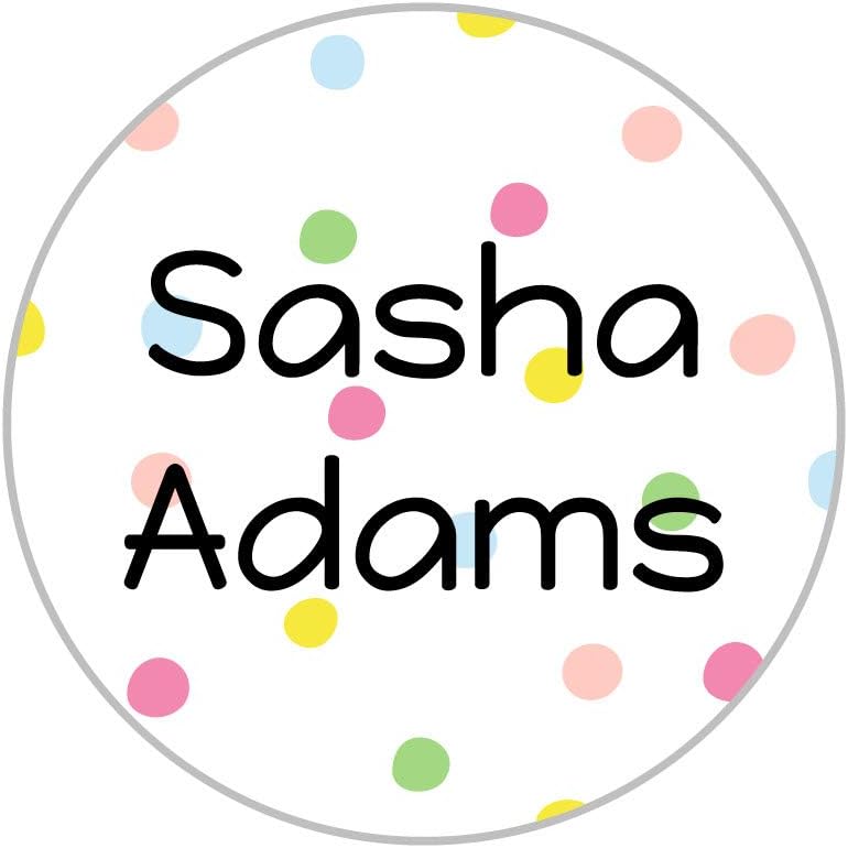 Name Bubbles - Custom Circle Labels for Kids Clothing Tags & Items (80 Labels) - Personalized Waterproof Name Stickers for Daycare, Lunch Boxes, Water Bottles, School Supplies, & Camp (Pom Pom)