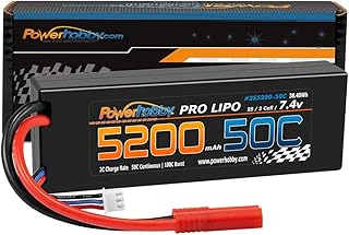Powerhobby 2S 7.4V 5200mah 50C Lipo Battery w REDCAT 4.0mm Plug