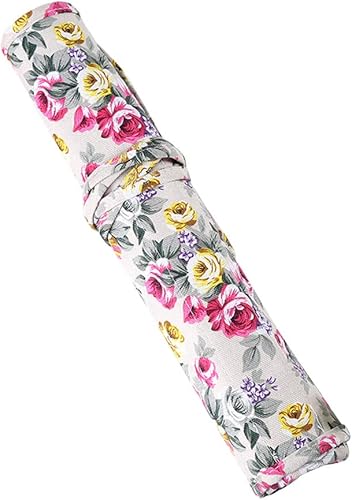 Toyvian 20 ranuras para pinceles de pintura, soporte de rollo de lona, estuche para bolígrafo enrollable, para artista, acuarela, pincel de pintura