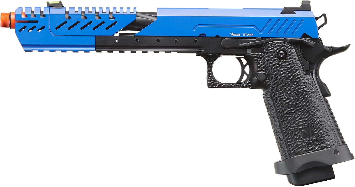 Vorsk Aluminum CNC Airsoft Titan Hi-Capa Extended Gas Blowback Pistol w/ 20mm Rail
