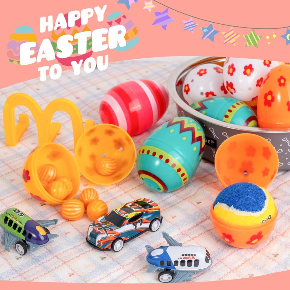 Jumbo 3 Inch Reusable Plastic Easter Eggs 30 Count - Premium Fillable Easter Eggs Bulk for Easter Egg Hunt, Basket Filler, Party Favors, Toy & Candy Fillers, Kids Classroom Activities