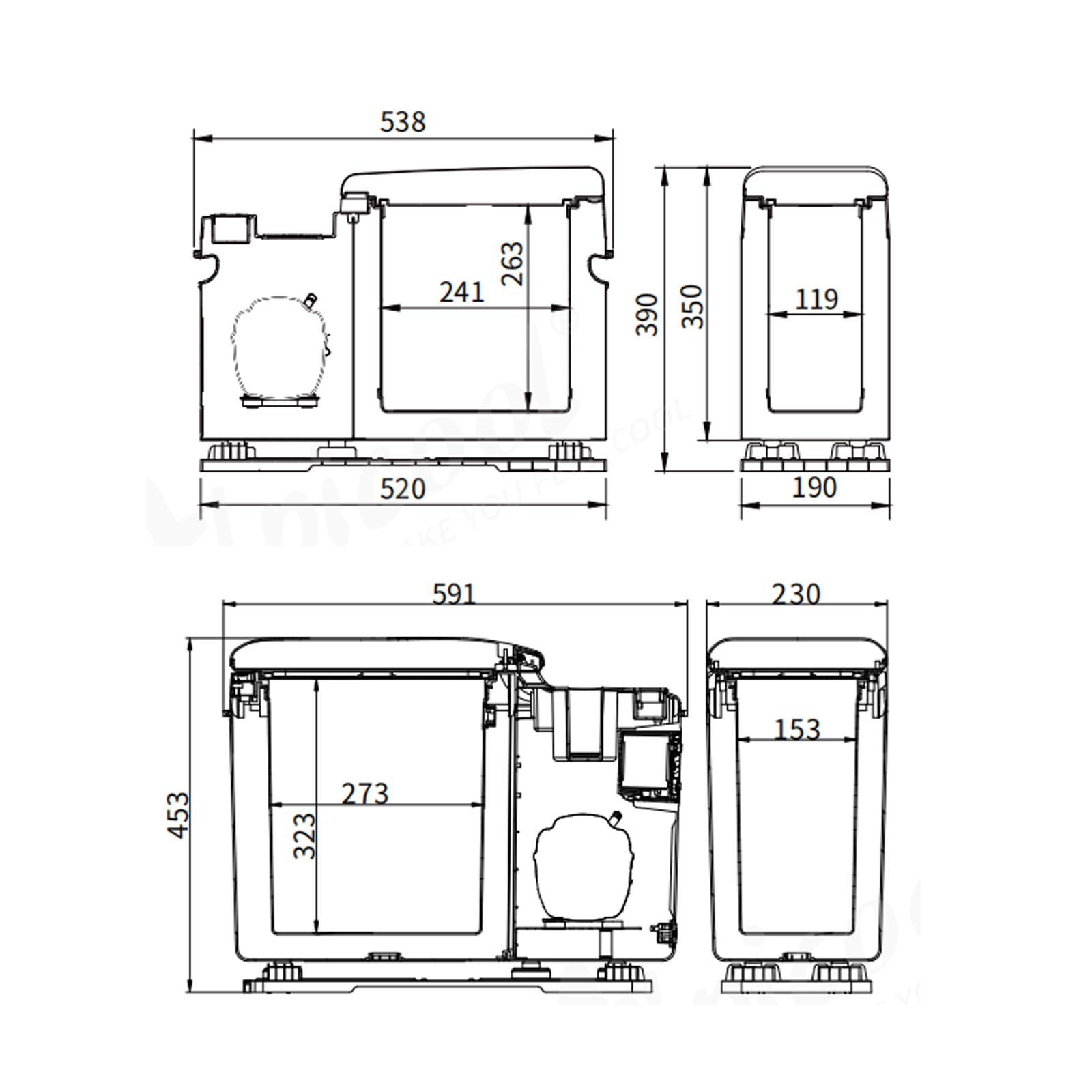 Kompressor Kühlbox 15L inkl. Montageplatte, Mittelkonsole Gefrierbox mit APP-Steuerung, Elektrisch Kühlschrank, 12V/24V DC 220-240V AC, Multifunktionale Mittelkonsole, -15°C bis 20°C für Auto Lkw Boot