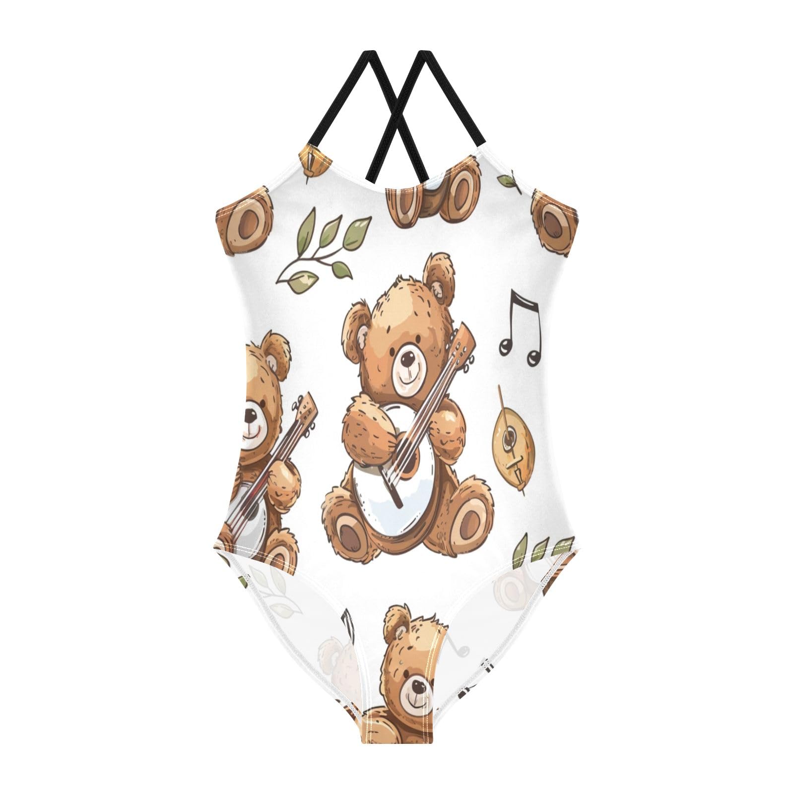 Muisc Bear Girls One-Piece Swimsuit Beach Bathing Suit