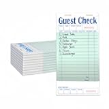 Guest Check Books 10 Pack, Guest Checks for Servers, Server Note Pads, Waitress Accessories Writing Pad, Thick Server Paper with Guest Receipts, Restaurant Supplies Order Pad Total 500 Sheets