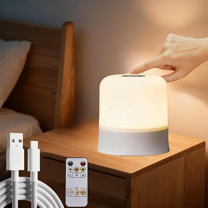 Egg Light for Nursery 3 Colors Baby Night Light Rechargeable Table Lamp Small Cordless Table&Bedside Lamp Eye Caring Dimmable LED Touch Egg Night Light for Kids Christmas Gifts
