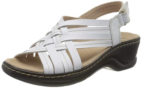 clarks white sandals amazon