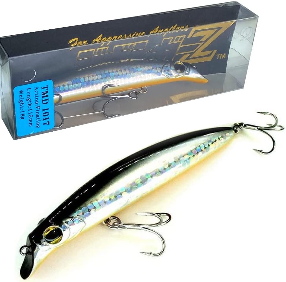 Zigginger Z x AncientHunter Ripple 115SF, 4.5 - 0.6 oz (115 mm-18 g), Ripless Minnow, BKK Hook, Sea Bass, Flounder, Lure, Minnow, Floating Minnow