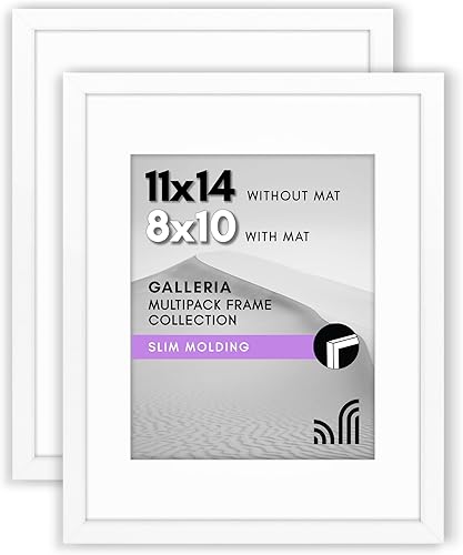 Vista 436 de Americanflat Portarretratos de 8 x 12 pulgadas con plexiglás pulido, juego de 2 portarretratos de 6 x 8 pulgadas con paspartú o para fotos de 8 x 12