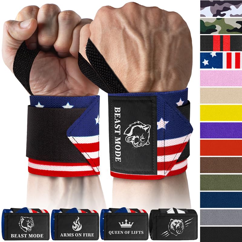 TECEUM Weightlifting 12" Wrist Wraps with Thumb Loop – Heavy Duty Wrist Workout Braces for Men and Women – Ideal for Powerlifting, Strength Training, Bodybuilding