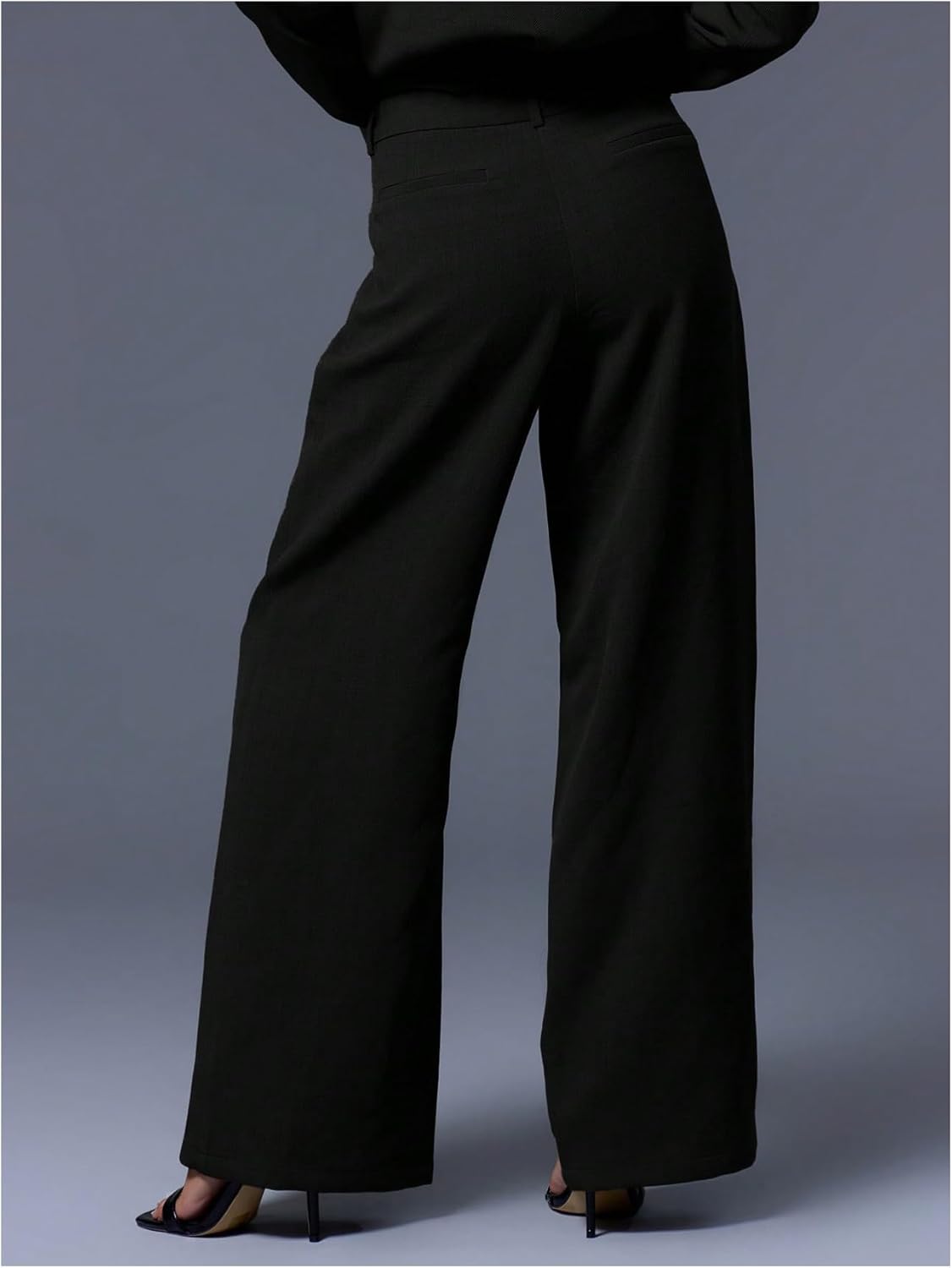 GORGLITTER Women's Low Rise Dress Pants Dressy Low Waisted Wide Leg Straight Business Work Trousers Slacks Pants Bottoms - Image 4