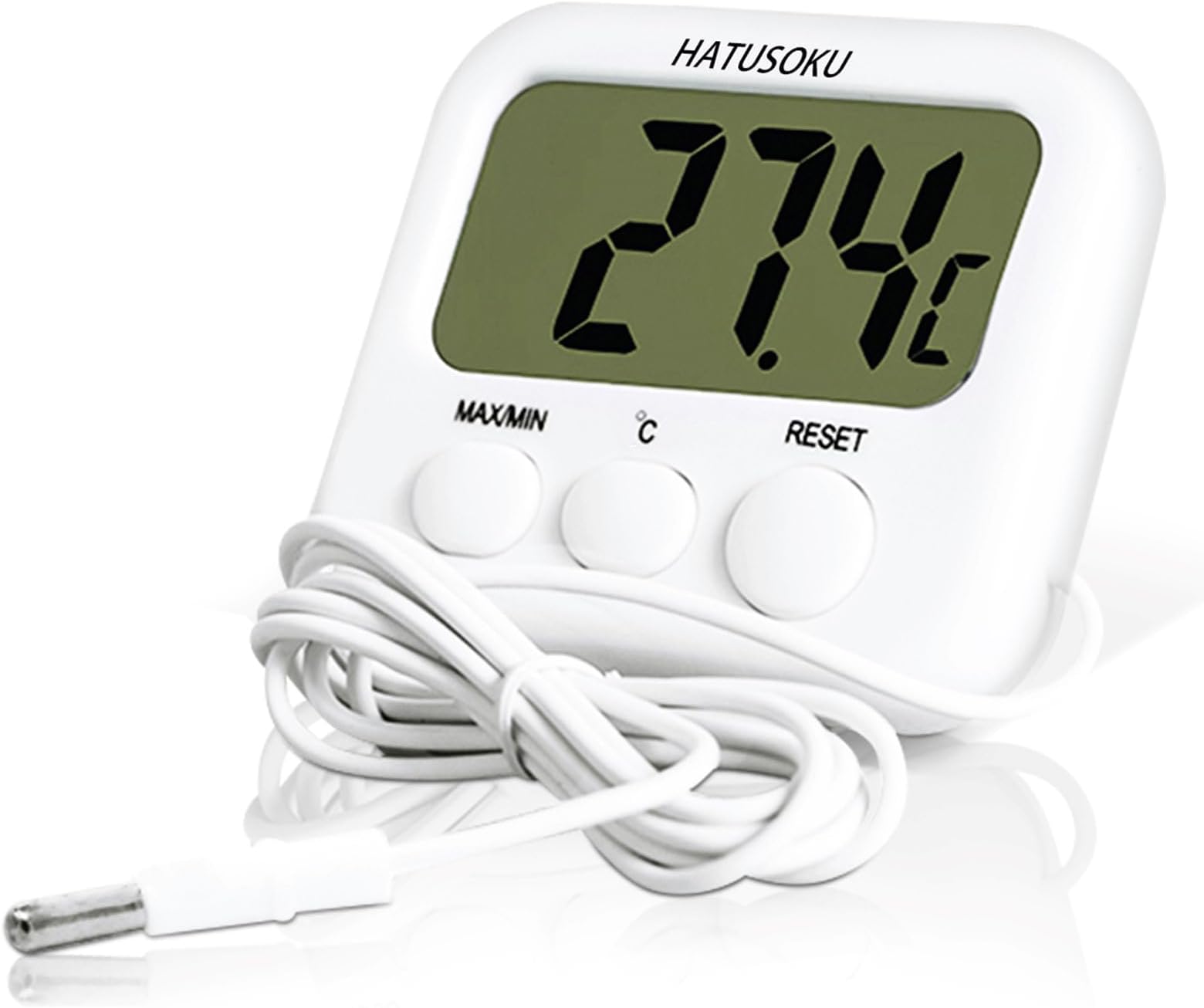 Digital Thermometer with External Sensor (White)