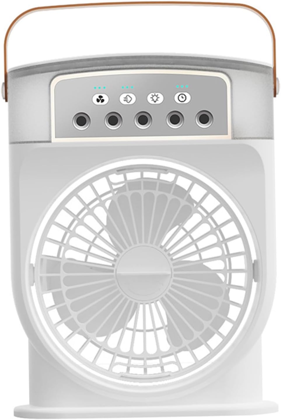 Portable Air Cooler Evaporative Fan with 3 Wind Speed Quiet Mini AC Unit Desk Fan with Mist and Night Light USB Rechargeable Humidifier Cooling with 600ML Water Tank White