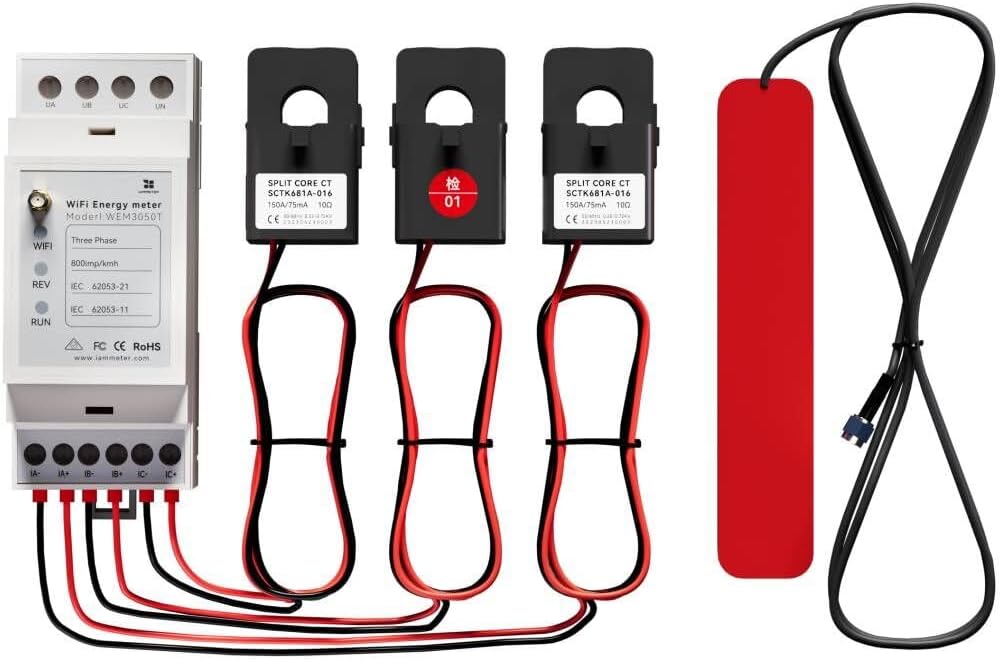 WEM3050T WiFi Energy Meter, Smart Home Energy Monitor for Solar & Power Monitoring, Real-Time Electricity Usage, Compatible with Alexa (Multi-Phase Support)