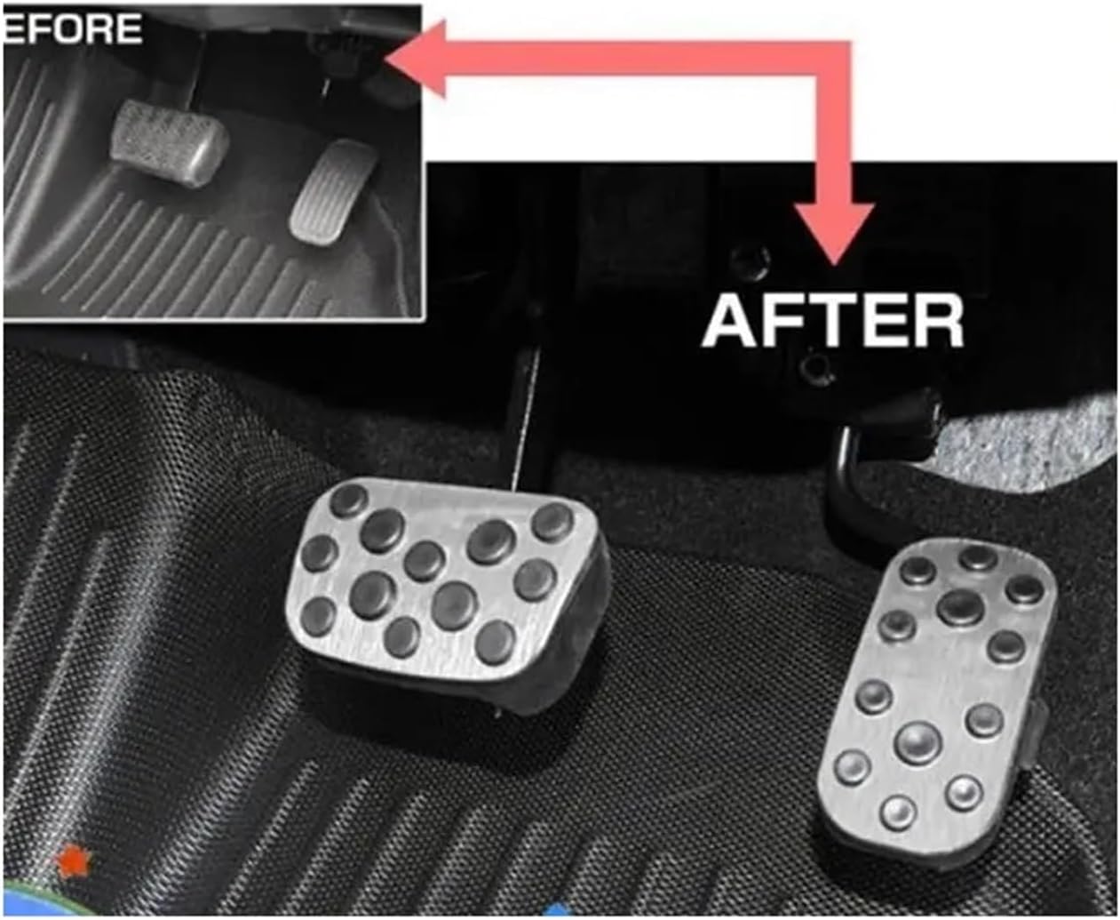 M46K-Aluminum Alloy Car Foot Pedal Pads Accelerator Gas Brake Pedal Cover Compatible With Toyota Land Cruiser 250 Prado LC250 2024