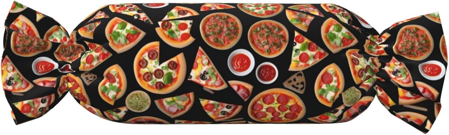 Pizza 3D Print Candy Cylindrical Comfortable Pillow Throw Pillows Home Decor Easy Maintenance
