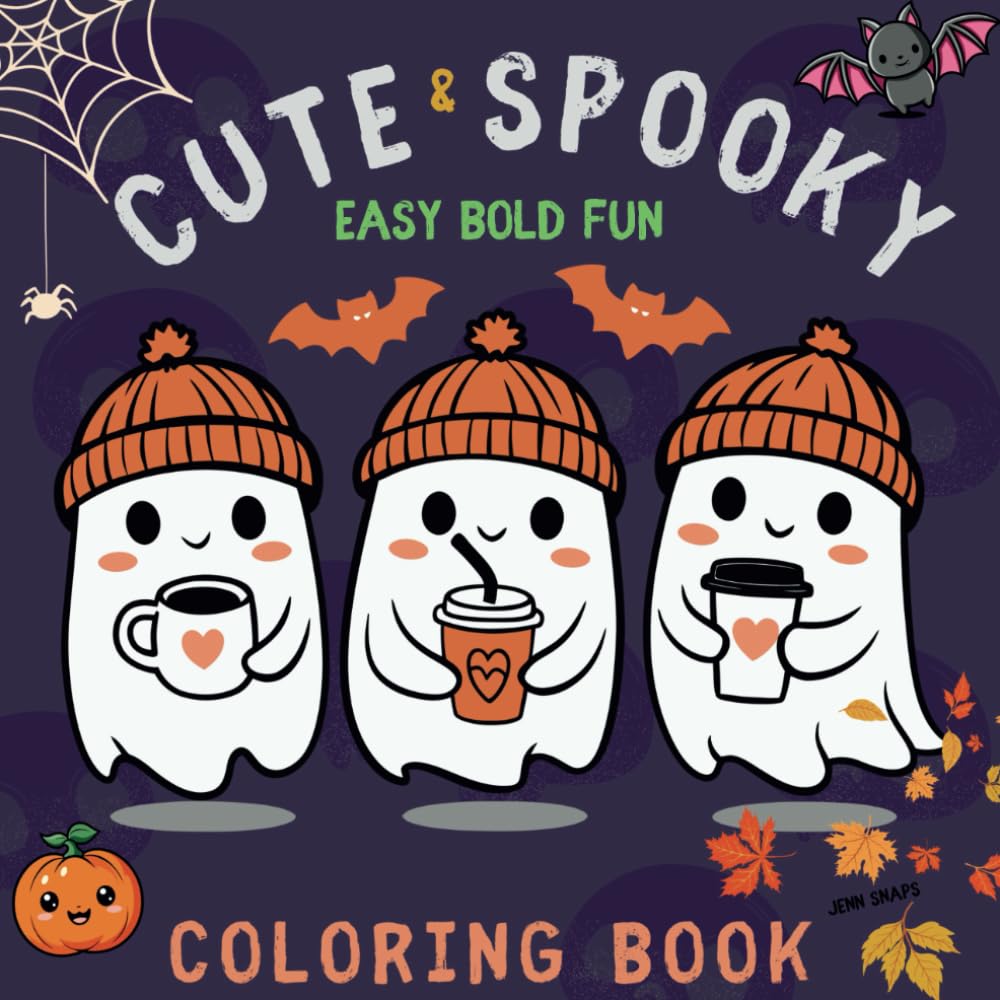 CUTE & SPOOKY: Coloring Book for Teens and Kids Featuring Creepy Adorable Characters in Cute and Spooky Vibes, Fun and Easy - Designs for Relaxation and Stress Reliefs