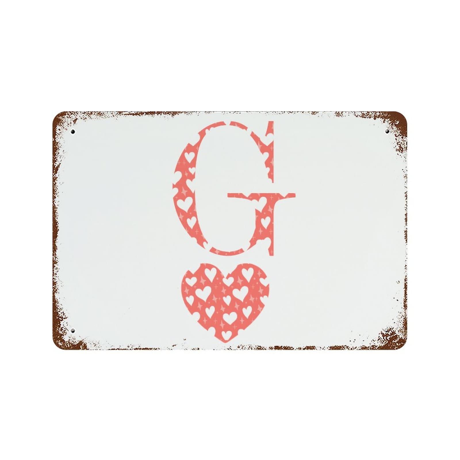 Panneau en aluminium cœur initiale G pour embellir votre pelouse et cour