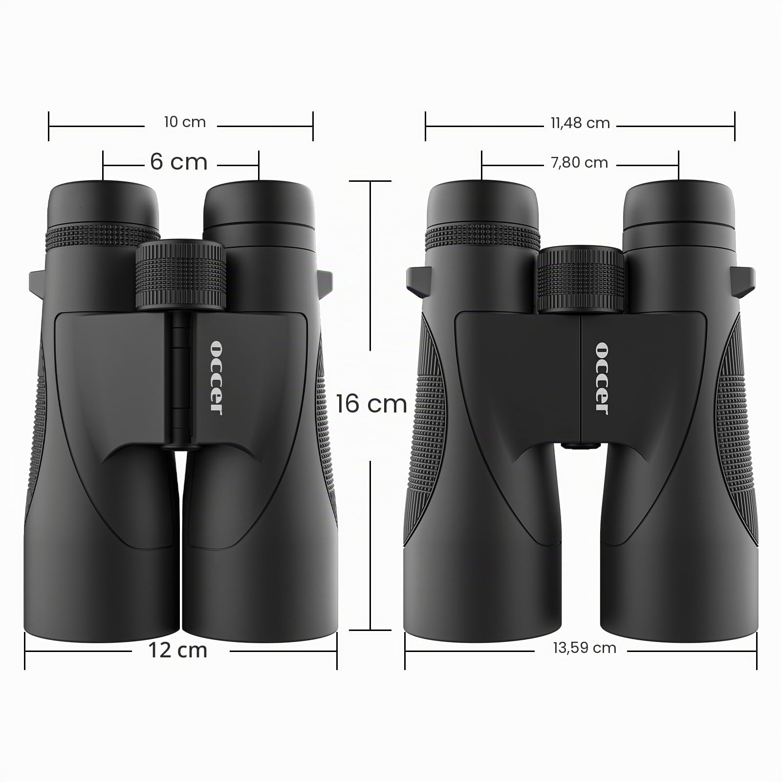 Binocolo per bird watching, 12 x 50, per adulti, HD, ad alta potenza, con visione chiara, facile messa a fuoco, con lungo raggio, per caccia, escursionismo, viaggi, crociera, concerti, osservazione