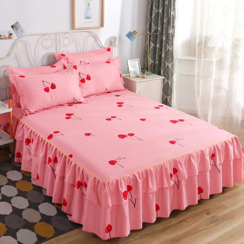 Couvre-lit drap housse 180x200 ensemble 3 pièces avec taie d'oreiller 2 places