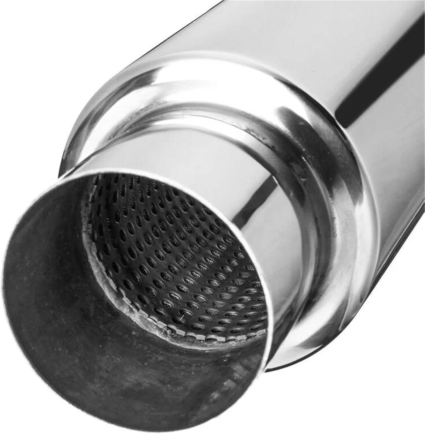 Tail Pipe Car Exhaust Muffler 2.5 Inch Inlet Stainless Steel Universal Resonator 12 Long Performance Exhaust Pipe