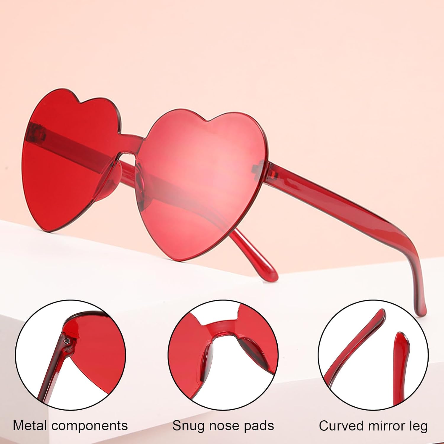 20Pcs Colorful Feather Boas with Glasses Set,10Pcs 6.6ft Feather Boas Party Pack with 10Pcs Color Heart Rimless Sunglasses, for Crafts,for Women Dancing Party Favors - Image 3