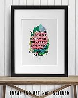 Vista 8 de Work While They Sleep - Live Like They Dream - Motivational Wall Art Poster Print 10x8 Unframed, Typographic Decor for Living Room, Office, and