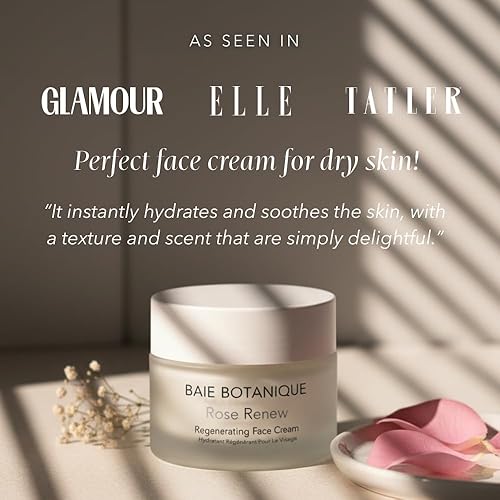 Miniatura 4 de Baie Botanique Crema facial orgánica e hidratante facial natural – Crema antienvejecimiento para mujeres y hombres con agua de rosas, rosa mosqueta,