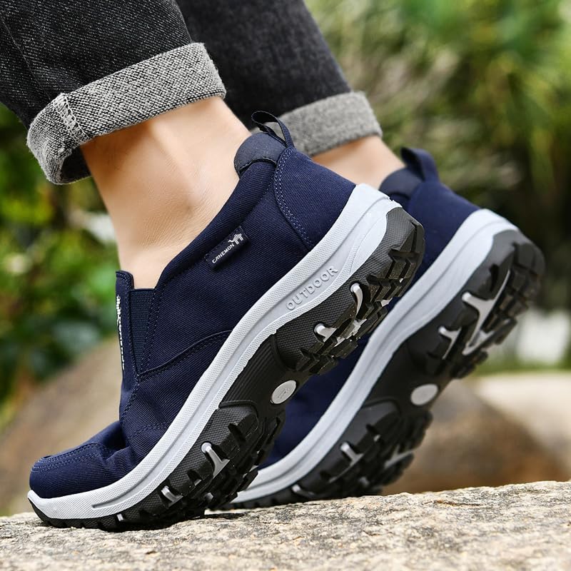 Men's Slip on Casual Shoes Anti-Slip Breathable Walking Shoes, Lightweight Outdoor Hiking Shoes4