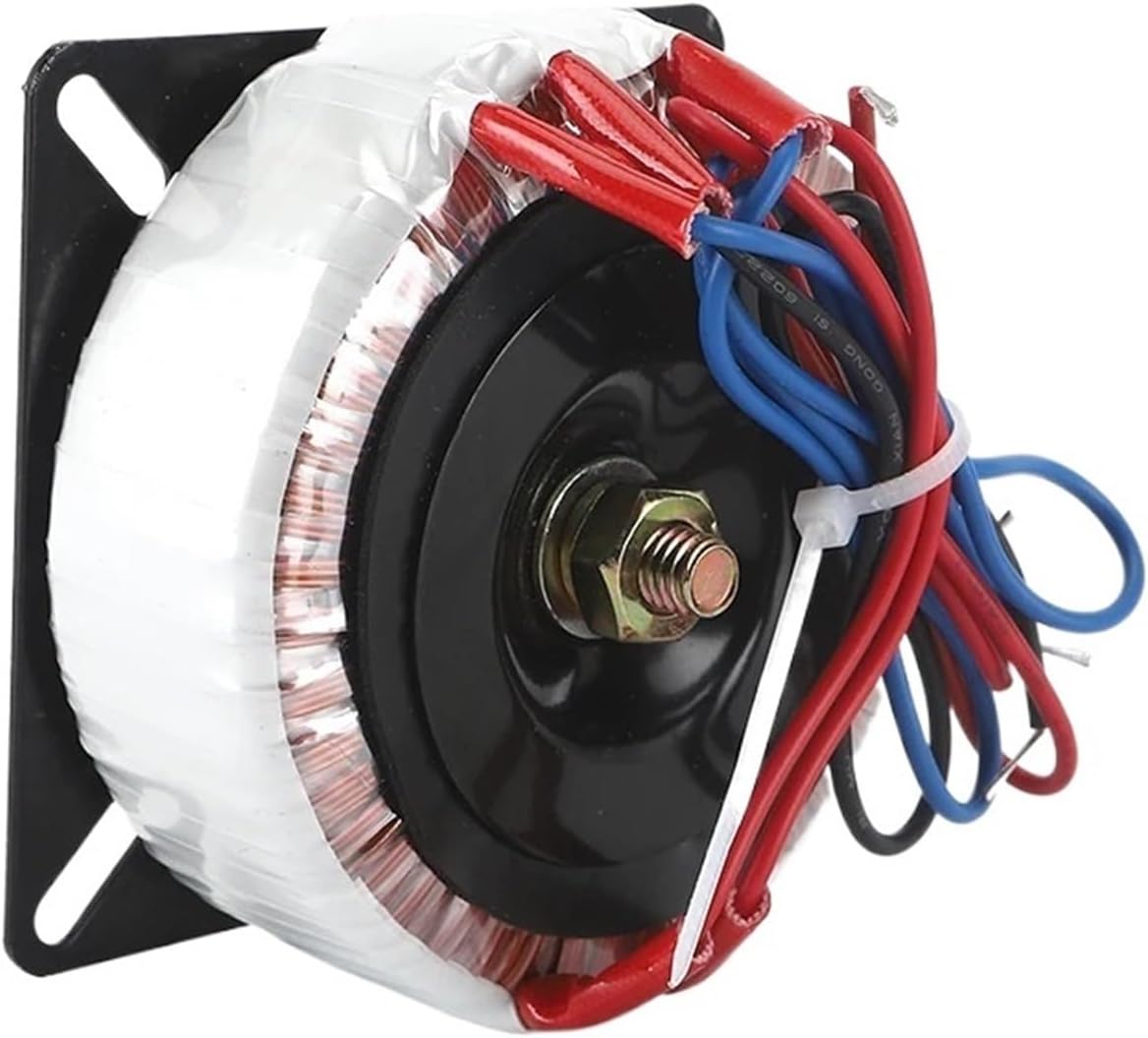 Toroidal Transformer 50VA Double toroidal Transformer Audio Pure Copper Ring Cow Power Amplifier Power Coil Fan Transformer Isolation high Power(White,20v-0-20v)