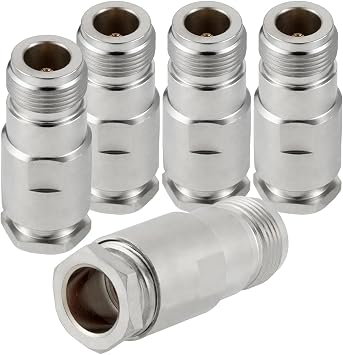 5 PCS N Female Kit Solder RF Connectors 50 ohm N Female Jack RF Coaxial Connector Adapter for RG-213 VLR-400 RG8 50-7 7D-FB RF Coax Cable